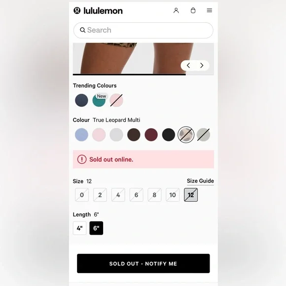 Lululemon Align No Line™ High-Rise Short 6" True Leopard Multi Size 12 NWT - Picture 4 of 4